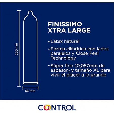 CONTROL FINISSIMO XTRA LARGE XL 12 X 2 PRESERVATIVOS