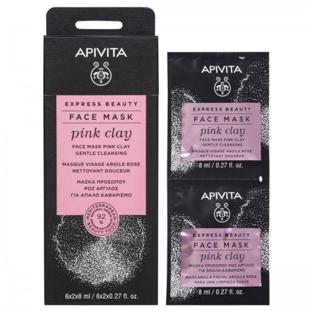 APIVITA MASCARILLA EXPRESS FACIAL DE ARCILLA ROSA 2 X 8ML