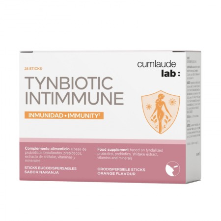 CUMLAUDE LAB: TYNBIOTIC INTIMMUNE 28 STICKS BUCODISPERSABLES 1,5 G SABOR NARANJA