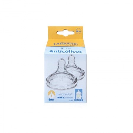 TETINA SILICO BOCA ANCHA DR BROWN´S NATU FL Nº3 ANCHA