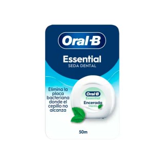 ORAL-B ESSENTIAL FLOSS FLUOR MENTA SEDA DENTAL CON CERA 50M