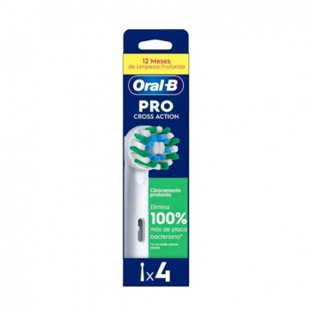 ORAL-B RECAMBIOS CABEZALES CROSS ACTION DE CEPILLO ELECTRICO 4 RECAMBIOS