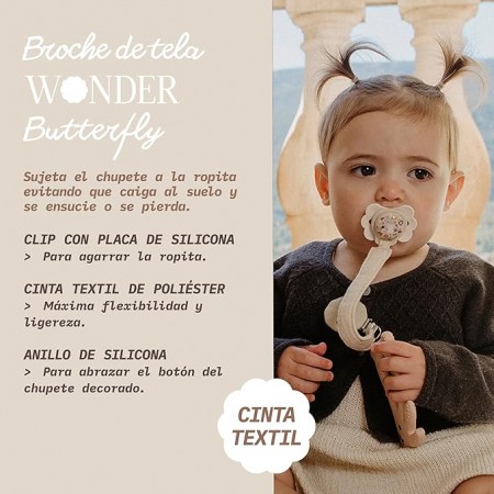 SUAVINEX BROCHE CON CINTA DE TELA COLORES