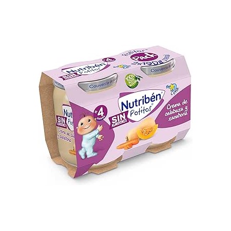 NUTRIBEN CENA CREMA DE CALABAZA Y ZANAHORIA 2 POTITOS 190 G