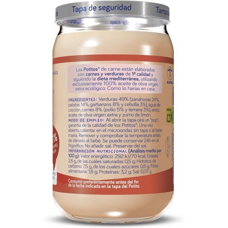 NUTRIBEN POTITOS GUISO GARBANZOS CON POLLO Y TERNERA 1 ENVASE 235 G