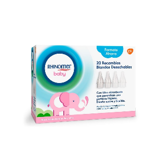 RHINOMER BABY 20 RECAMBIOS BLANDOS DESECHABLES PARA ASPIRADOR NARHINEL