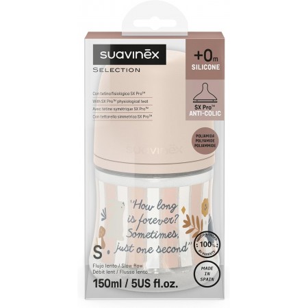 SUAVINEX BIBERON SXPRO TETINA DE SILICONA ANTI COLICO FLUJO S +0 MESES 150 ML