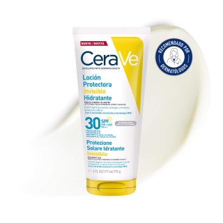 CeraVe loción protectora invisible de cara y cuerpo SPF 30 recomendada por dermatólogos