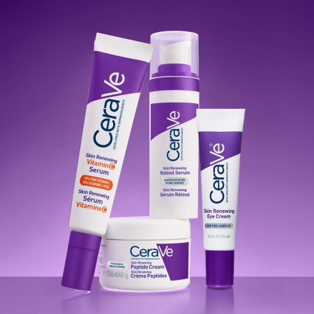 Gama completa CeraVe Skin Renewing con retinol, vitamina C, contorno de ojos y péptidos