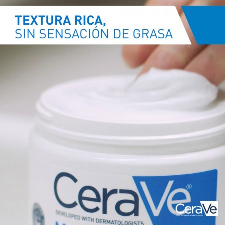 Textura rica de rápida absorción y no grasa de la crema corporal CeraVe
