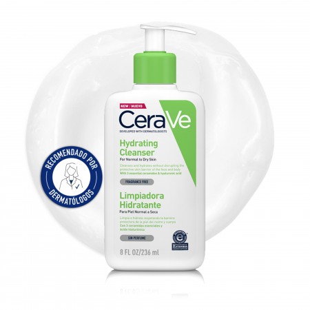 CeraVe Limpiadora Hidratante para piel seca a muy seca recomendada por dermatólogos