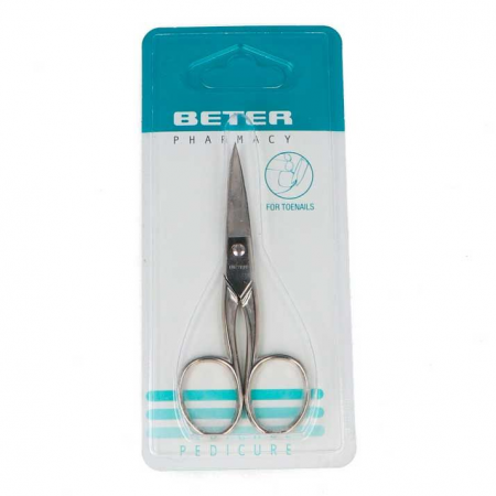 BETER TIJERA DE UÑAS CURVA CROMADA DE PEDICURA 10.5 CM