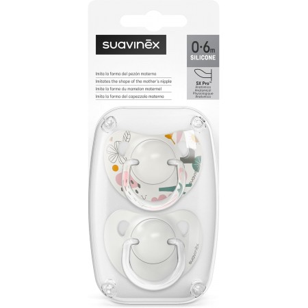 SUAVINEX CHUPETE DE SILICONA SX PRO ANATOMICO CLASICO DE 0 A 6 MESES 2 CHUPETES