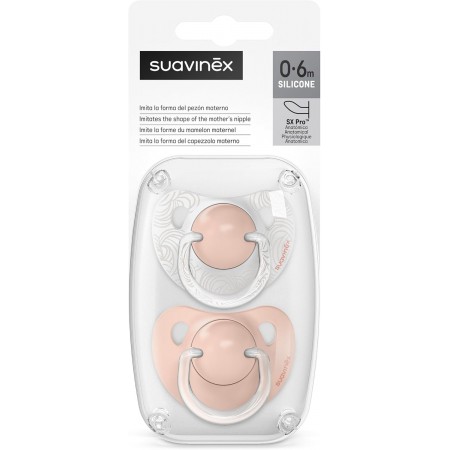 SUAVINEX CHUPETE DE SILICONA SX PRO ANATOMICO CLASICO DE 0 A 6 MESES 2 CHUPETES