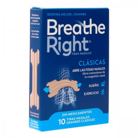 BREATHE RIGHT TIRAS NASALES CLASICAS TALLA GRANDE 10 UNIDADES