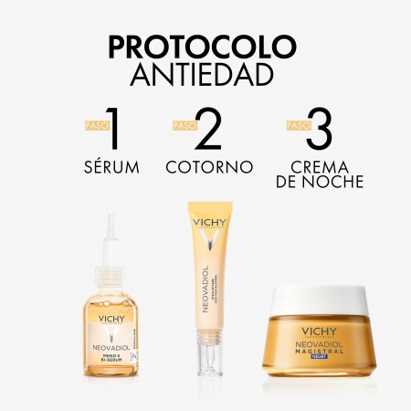 Protocolo antiedad completo de Vichy con sérum, contorno de ojos y crema de noche Magistral