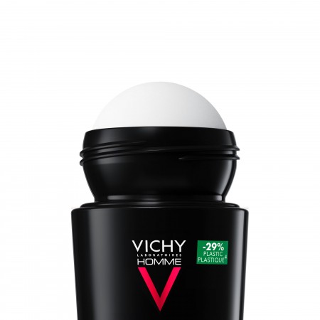 Detalle del aplicador en bola del desodorante para piel sensible masculino Vichy Homme