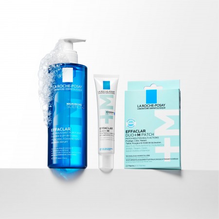 Rutina antiimperfecciones Effaclar con gel limpiador, crema correctora y parches hidrocoloides