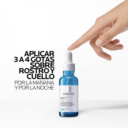 Modo de empleo del sérum con cuentagotas La Roche-Posay Hyalu B5 Suractive
