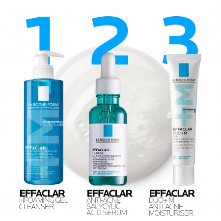 Rutina anti-imperfecciones completa con gel limpiador Effaclar, sérum ultra concentrado y crema Duo+M