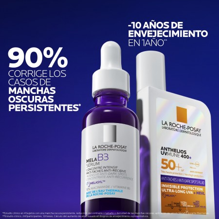 Tratamiento intensivo antimanchas y fotoprotección avanzada con Mela B3 Sérum y Anthelios UVMune 400