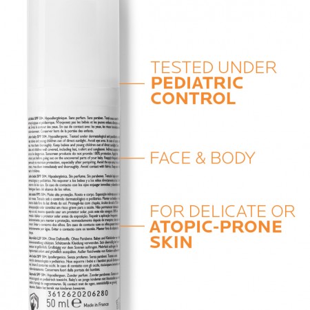 Propiedades para piel delicada o con tendencia atópica probadas bajo control pediátrico Anthelios Bebé