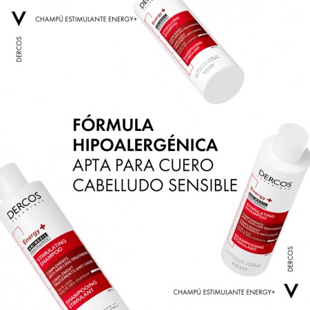 Fórmula hipoalergénica del champú anticaída fortificante Vichy Dercos Estimulante Aminexil 400 ml