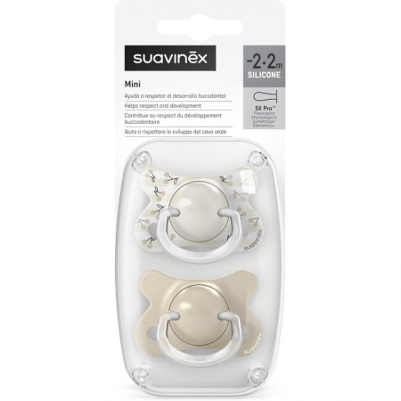 SUAVINEX CHUPETE SILICONA FISIOLOGICO FUSION -2 MESES A 2 MESES 2 CHUPETES