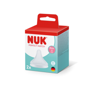 NUK TETINA SILICONA ANTICOLICO PERFECT MATCH T-FLOW CONTROL +6 MESES 2 UNIDADES