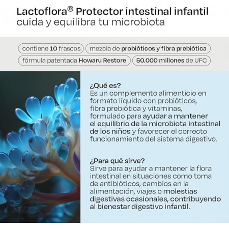 LACTOFLORA PROTECTOR INTESTINAL INFANTIL 10 FRASCOS MONODOSIS SABOR FRESA