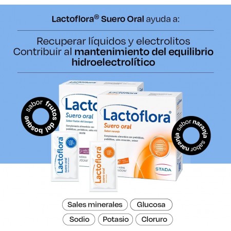 LACTOFLORA SUERO ORAL 6 SOBRES DUOCAM SABOR FRUTAS DEL BOSQUE