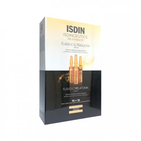 ISDINCEUTICS FLAVO-C ULTRAGLICAN SERUM 10 AMPOLLAS + FLAVO C MELATONIN SERUM 10 AMPOLLAS