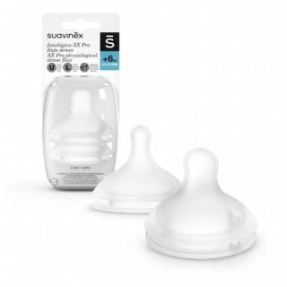 SUAVINEX TETINA SILICONA FISIOLOGICA SX PRO FLUJO L +6MESES 2 UNIDADES