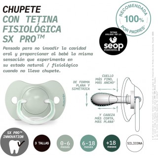 SUAVINEX CHUPETE SILICONA FISIOLOGICO SX PRO INTENSE 0 A 6 MESES