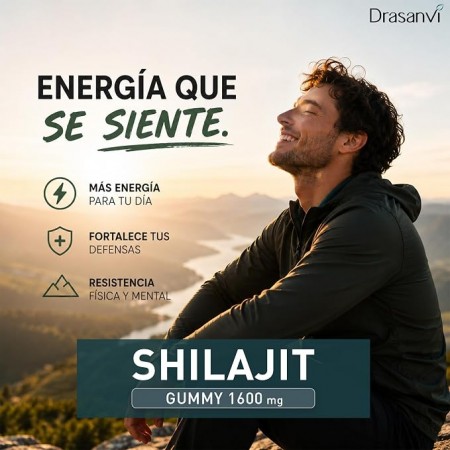 DRASANVI SHILAJIT GUMMY 1600 MG + ASHWAGANDHA 60 GOMINOLAS