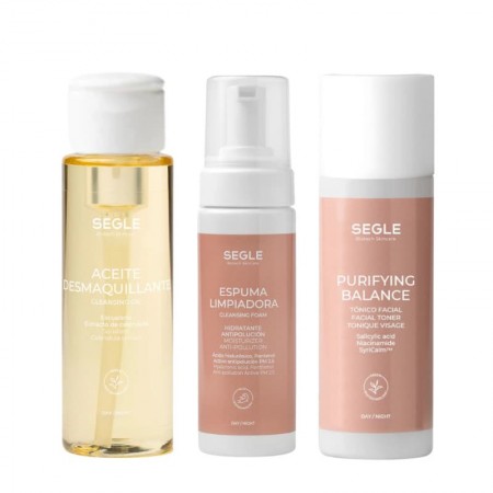 SEGLE NECESER TRIPLE LIMPIEZA PIEL MIXTA: ACEITE 75 ML + ESPUMA 50 ML + TONICO PURIFYNG BALANCE 75ML