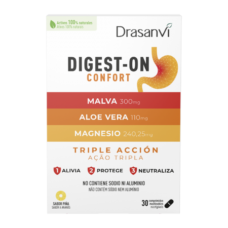 DRASANVI DIGEST-ON CONFORT SABOR PIÑA 30 COMPRIMIDOS MASTICABLES