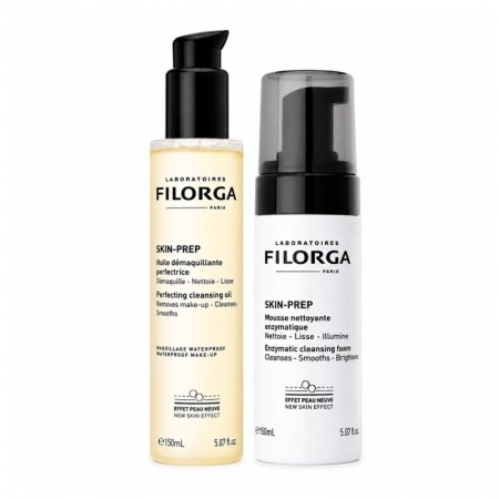 FILORGA SET DOBLE LIMPIEZA: ACEITE DESMAQUILLANTE 150 ML + ESPUMA LIMPIADORA ENZIMATICA 150ML