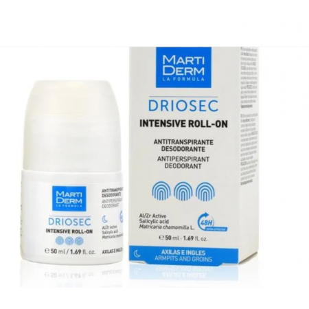 MARTIDERM DRIOSEC INTENSIVE ANTITRANSPIRANTE Y DESODORANTE AXCILAS E INGLES ROLL-ON 50 ML