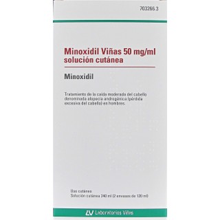 MINOXIDIL VIÑAS 50 MG/ML SOLUCION CUTANEA 2 FRASCOS 120 ML