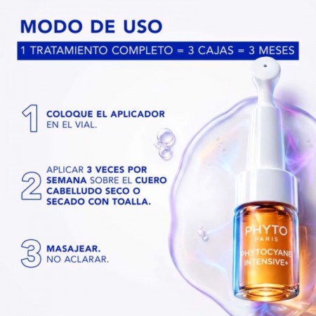 PHYTO PHYTOCYANE INTENSIVE+ TRATAMIENTO ANTICAIDA PROGRESIVA HOMBRE 12 AMPOLLAS X 5 ML