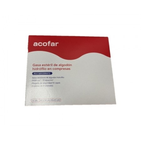 GASA ESTERIL ALGODON HIDROFILO COMPRESAS ACOFAR 60 X 40 6 U