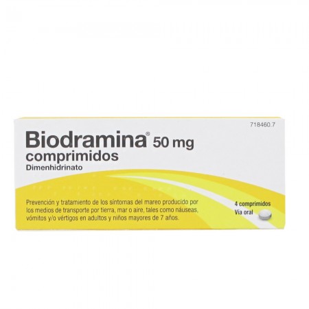 BIODRAMINA 50 MG 4 COMPRIMIDOS