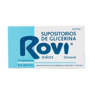 SUPOSITORIOS DE GLICERINA ROVI NIÑOS 1,44 g 15 SUPOSITORIOS