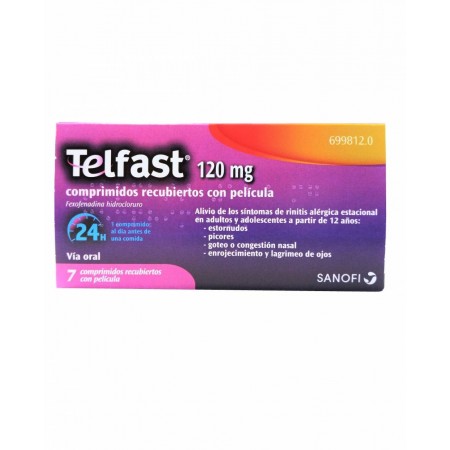 TELFAST 120 MG 7 COMPRIMIDOS RECUBIERTOS