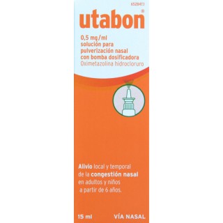UTABON 0,5 mg/ml SOLUCION PARA PULVERIZACION NASAL 1 FRASCO 15 ml (CON BOMBA DOSIFICADORA)